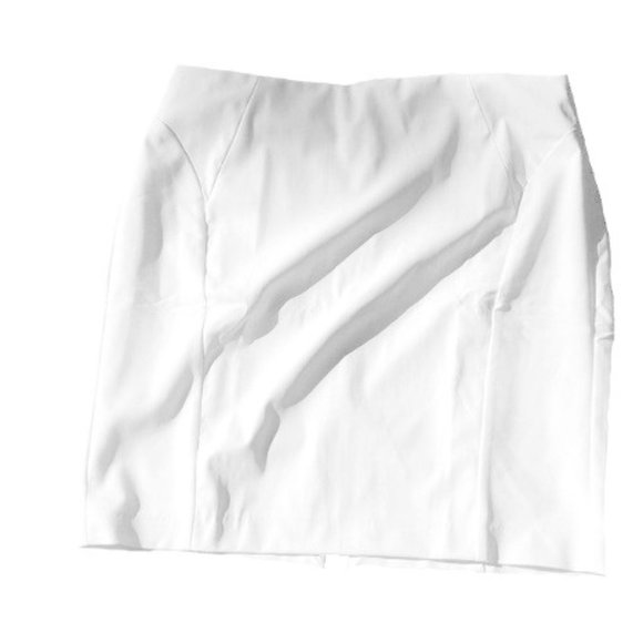 Express Minus the Leather Midi High Banded Waist Skirt Ivory Slit Plus Size 18 - Picture 2 of 10